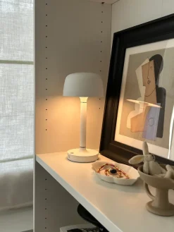 Scandi Living Lámparas Portátiles<Lámpara de mesa portátil Halo 25,5 cm, White Blanco