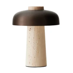 Audo Copenhagen Lámparas Portátiles|Lámparas De Mesa Y Escritorio<Lámpara de mesa portátil Reverse 24,5 cm, Travertine-bronzed aluminium Beige