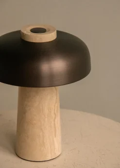 Audo Copenhagen Lámparas Portátiles|Lámparas De Mesa Y Escritorio<Lámpara de mesa portátil Reverse 24,5 cm, Travertine-bronzed aluminium Beige