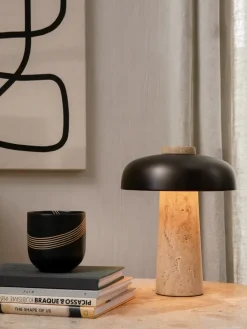 Audo Copenhagen Lámparas Portátiles|Lámparas De Mesa Y Escritorio<Lámpara de mesa portátil Reverse 24,5 cm, Travertine-bronzed aluminium Beige
