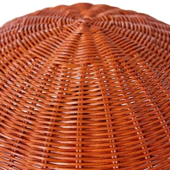 HKliving Lámpara de mesa Rattan, Coral Naranja