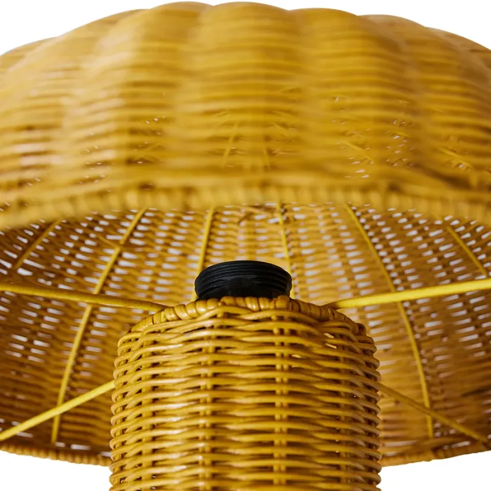 HKliving Lámpara de mesa Rattan, Mustard Amarillo Discount
