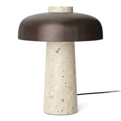 Audo Copenhagen Lámpara de mesa Reverse 30 cm, Travertino-latón bronceado Marrón Hot