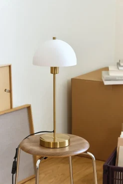 Herstal Lámpara de mesa Vienda, latón-blanco Color doradoBlanco Best