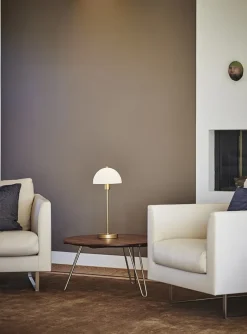 Herstal Lámpara de mesa Vienda, latón-blanco Color doradoBlanco Best