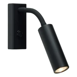 Belid Lámpara de pared Cato Slim brazo flexible, mate Negro