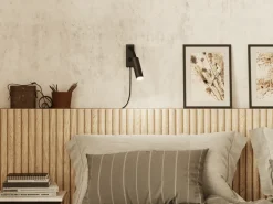 Belid Lámpara de pared Cato Slim brazo flexible, mate Negro