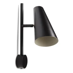 Woud Lámpara de pared Cono, Negro