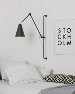 By Rydéns Lámpara de pared Yukon larga, mate Negro Sale