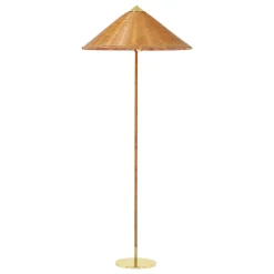 GUBI Lámpara de pie 9602, latón-wicker willow Color dorado Hot