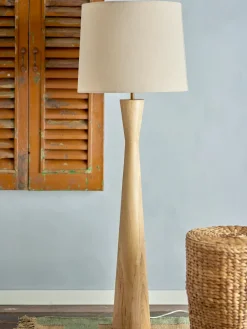 Bloomingville Lámpara de pie Leonor Ø45x130 cm, Rubberwood Marrón Discount
