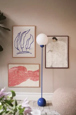 Globen Lighting Lámpara de pie Ripley, Azul Beige Clearance