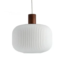 Scandi Living Lámparas De Techo Colgantes<Lámpara de techo Fair Ø30 cm, Vidrio esmerilado-fresno teñido oscuro MarrónBlanco