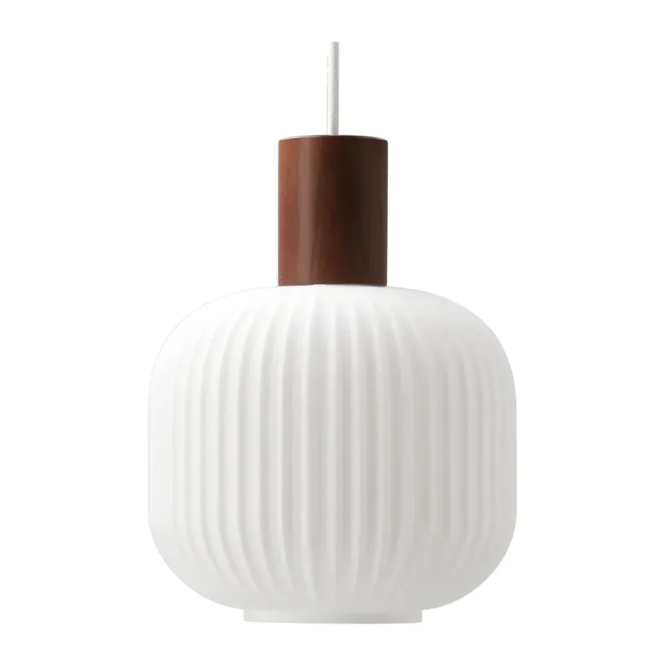 Scandi Living Lámpara de techo Fair Ø20cm, Vidrio esmerilado-fresno teñido oscuro BlancoBeige Clearance