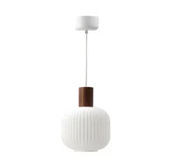 Scandi Living Lámpara de techo Fair Ø20cm, Vidrio esmerilado-fresno teñido oscuro BlancoBeige Clearance