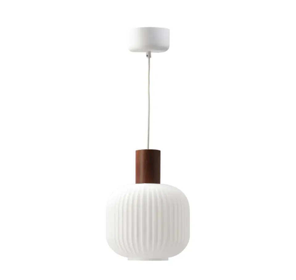 Scandi Living Lámpara de techo Fair Ø20cm, Vidrio esmerilado-fresno teñido oscuro BlancoBeige Clearance