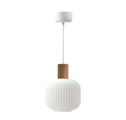 Scandi Living Lámpara de techo Fair Ø20cm, Vidrio esmerilado-fresno BlancoBeige Outlet
