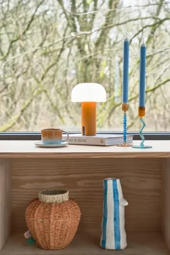 Villa Collection Lámpara LED portátil Styles Ø15 cm, Amber Naranja New