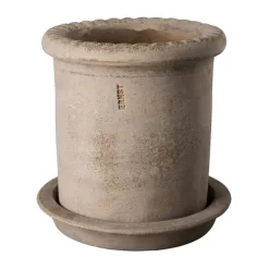 ERNST Maceta de terracota con plato, Ø16×16 cm Marrón Online