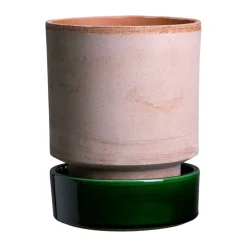 Bergs Potter Maceta Hoff, Ø18 cm, Raw Rosa-Emerald Green RosaVerde New