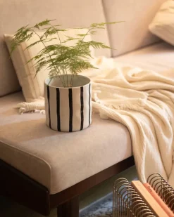 Scandi Living Macetas<Maceta Thrive Ø16 cm, Blanco-negro BlancoNegro