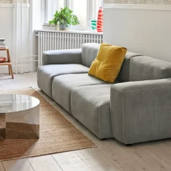 HAY Sofás<Mags Soft Low sofá de 3 plazas, Linara 443 tweed tono sobre tono con pespunte Gris