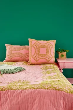 RICE Colchas De Cama<Manta acolchada 225x225 cm, Suave Rosa