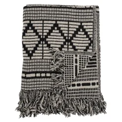 Bloomingville Mantas De Algodón<Manta algodón reciclado 130x160 cm, Negro