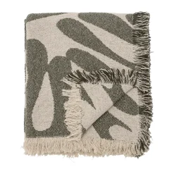 Bloomingville Manta de algodón Alk 130x160 cm, Beige-verde BeigeVerde Sale