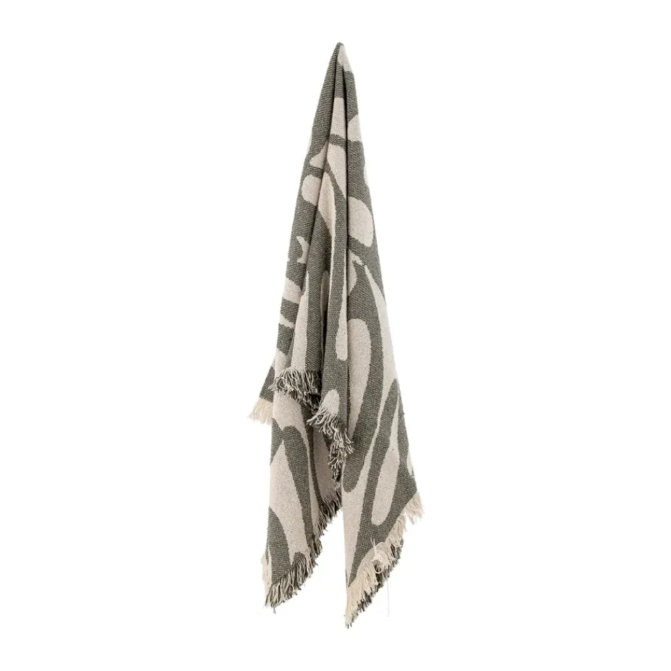 Bloomingville Manta de algodón Alk 130x160 cm, Beige-verde BeigeVerde Sale