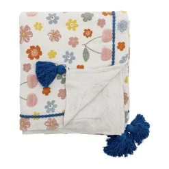 Bloomingville Mantas Infantiles|Mantas Infantiles<Manta de algodón Cherry 160x130 cm, Rosa Blanco