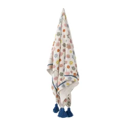 Bloomingville Mantas Infantiles|Mantas Infantiles<Manta de algodón Cherry 160x130 cm, Rosa Blanco