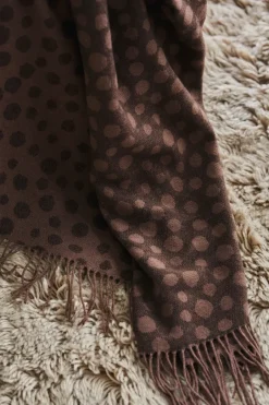 Scandi Living Manta de algodón Droplets 130x185 cm, Marrón Outlet