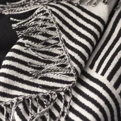 NJRD Manta de algodón Stripes, Negro Hot