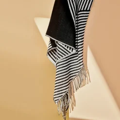 NJRD Manta de algodón Stripes, Negro Hot