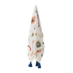 Bloomingville Mantas Infantiles|Mantas Infantiles<Manta de algodón Sylvie 160x130 cm, Natural Blanco