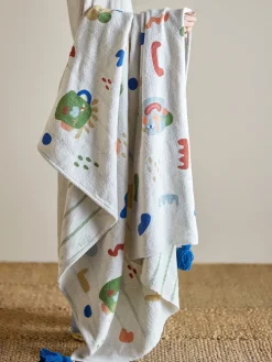 Bloomingville Mantas Infantiles|Mantas Infantiles<Manta de algodón Sylvie 160x130 cm, Natural Blanco