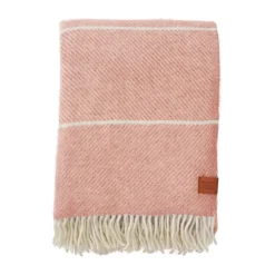 Klippan Yllefabrik Manta de lana Frank 130x200 cm, Salmon pink Rosa Best