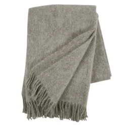Klippan Yllefabrik Manta de lana Gotland 130x200 cm, natural Gris Discount