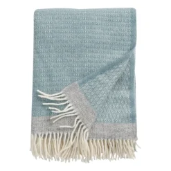 Klippan Yllefabrik Mantas De Lana<Manta de lana Harald 130x200 cm, Dusty blue-gris AzulGris