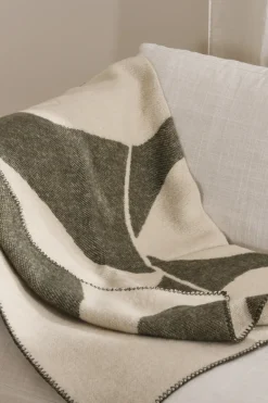 Scandi Living Mantas De Lana<Manta de lana Leaf 130x180 cm, Caqui Verde
