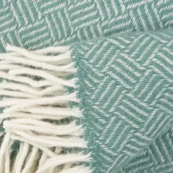 Klippan Yllefabrik Manta de lana Samba, menta Verde Outlet
