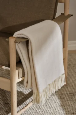Scandi Living Mantas De Lana<Manta de lana Sandstone 130x180 cm, Creme Blanco