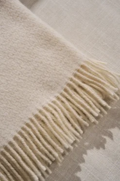 Scandi Living Mantas De Lana<Manta de lana Sandstone 130x180 cm, Creme Blanco