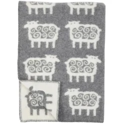Klippan Yllefabrik Mantas Infantiles|Mantas Infantiles<Manta de lana Sheep, , 90 x 130 cm Gris