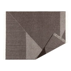 NJRD Manta de lana Stripes 130x185 cm, Marrón Clearance
