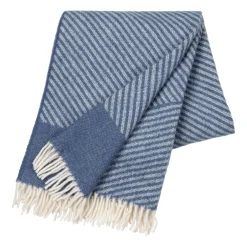 NJRD Manta de lana Stripes 130x185 cm, Azul Best