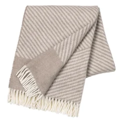 NJRD Manta de lana Stripes 130x185 cm, Beige Best