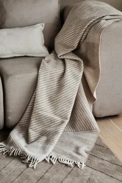 NJRD Manta de lana Stripes 130x185 cm, Beige Best