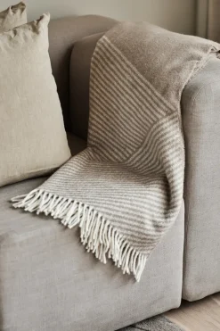 NJRD Manta de lana Stripes 130x185 cm, Beige Best